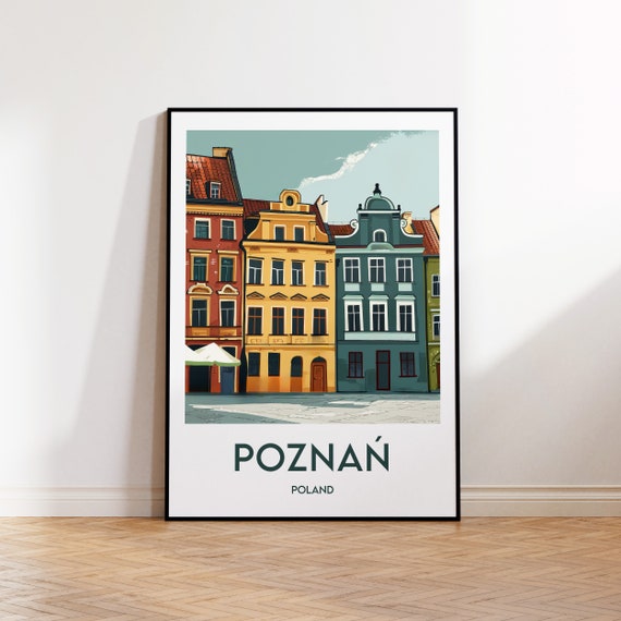 Poznan Poster Art Print Poland Illustration Vintage Travel Gift