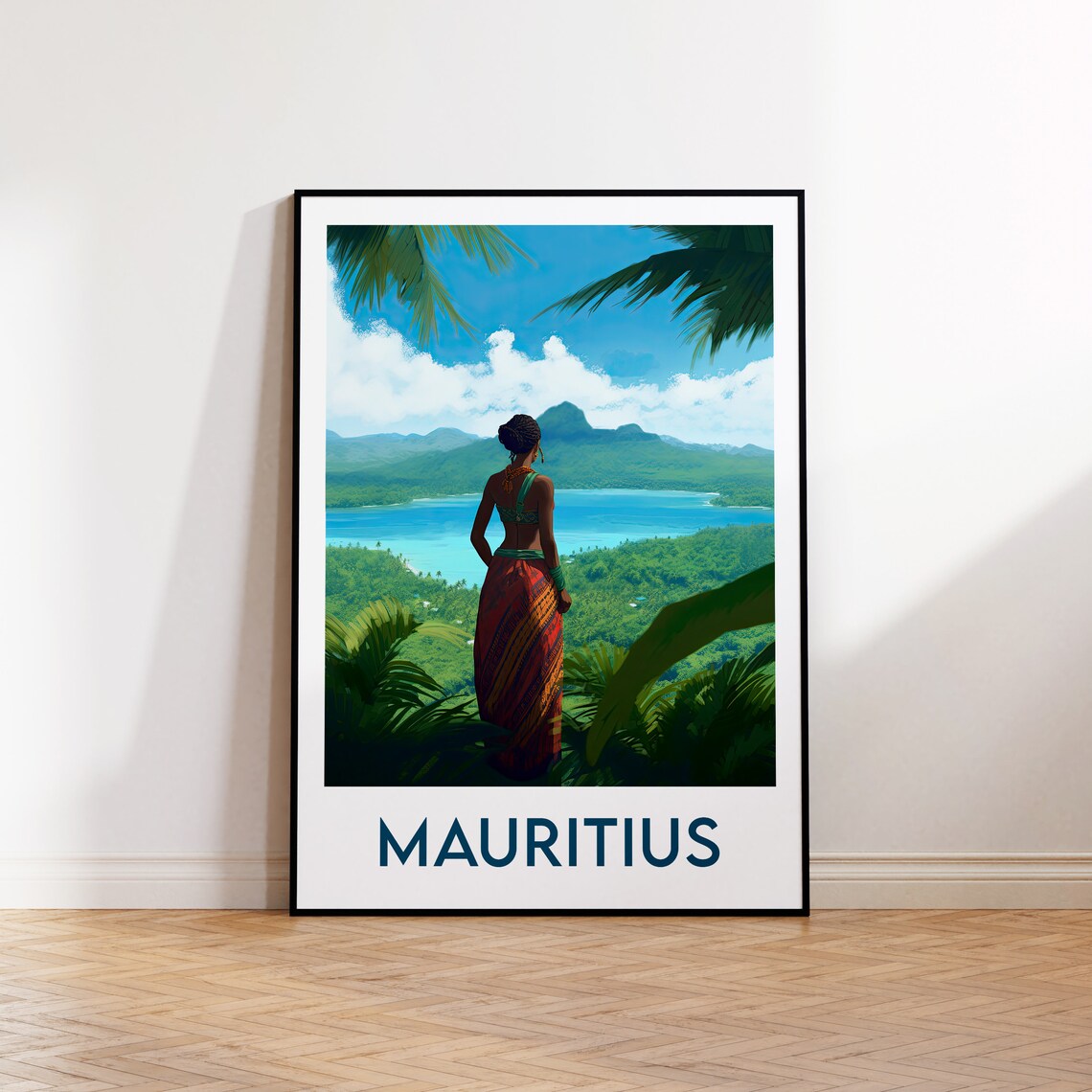 Mauritius Poster Island Print Illustration Moris Gift Vintage Travel