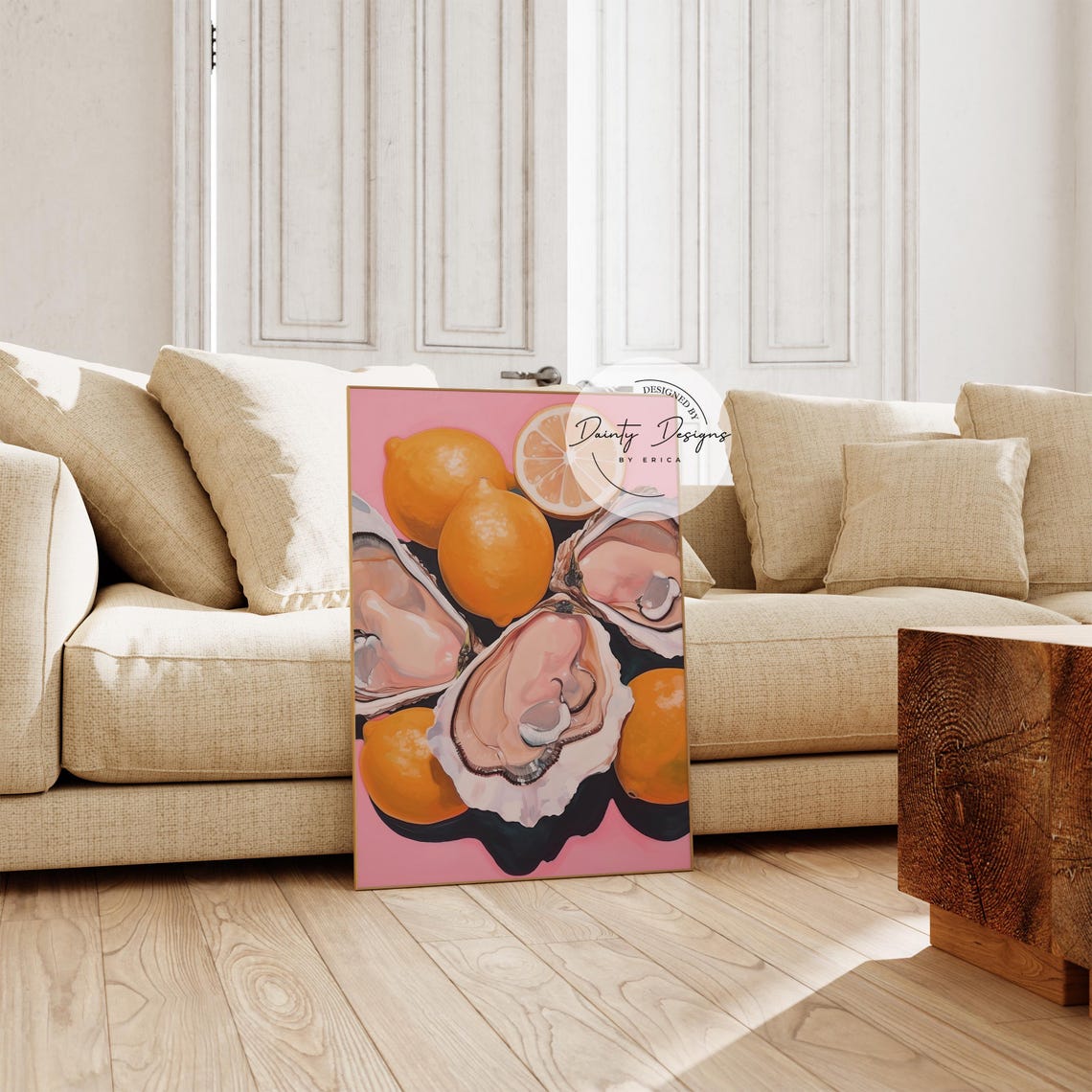 Oysters and Lemons Bold Kitchen Food Painting Pop Art Poster - Image 3
