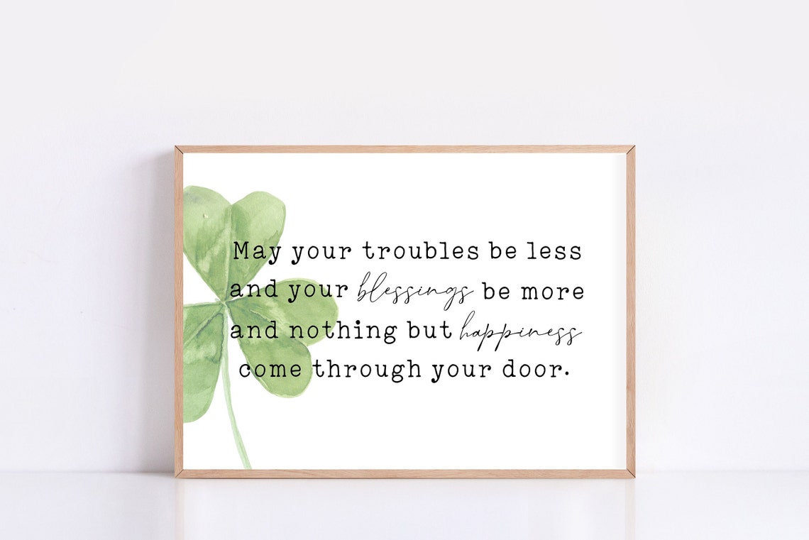 Irish Blessing Shamrock Watercolor St Patricks Day Quote Poster - Image 4