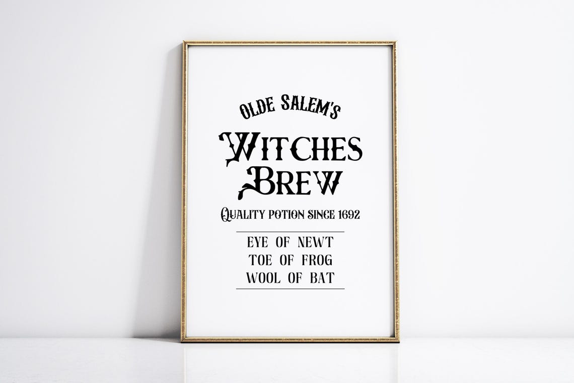 Olde Salem Witches Brew Potion Apothecary Halloween Sign Poster - Image 4