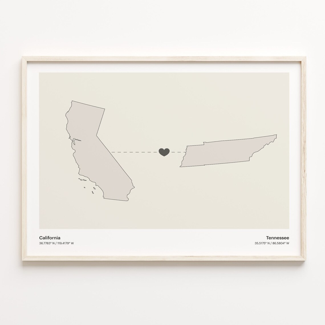 Tennessee Minimalist Map Poster, Travel Wall Art