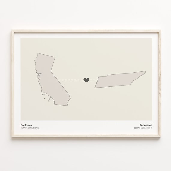 Tennessee Minimalist Map Poster, Travel Wall Art