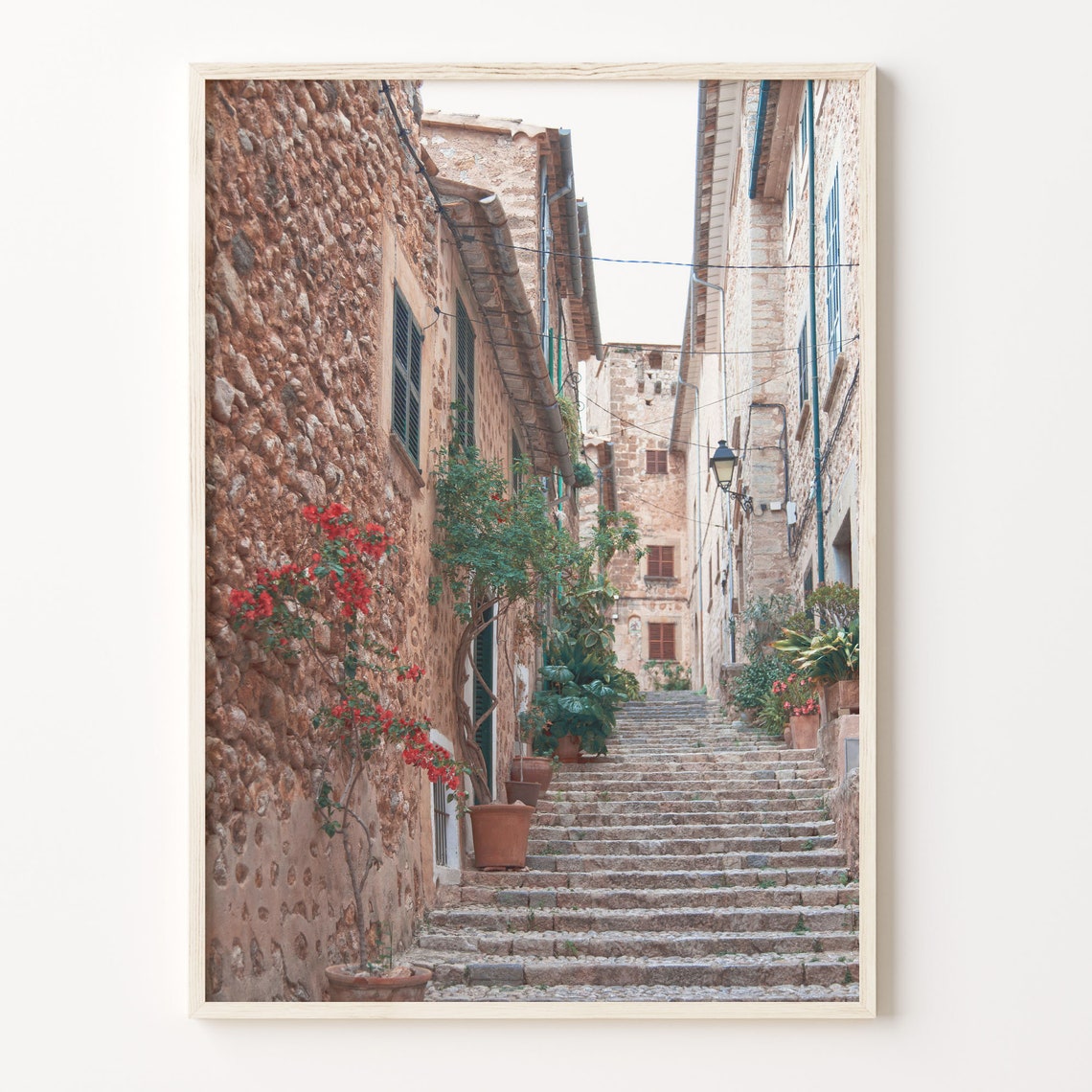 Village Street In Spain Colorful Poster Print Village Street Photo Art Art Boho Decor Colorful Wall Art C18 36
