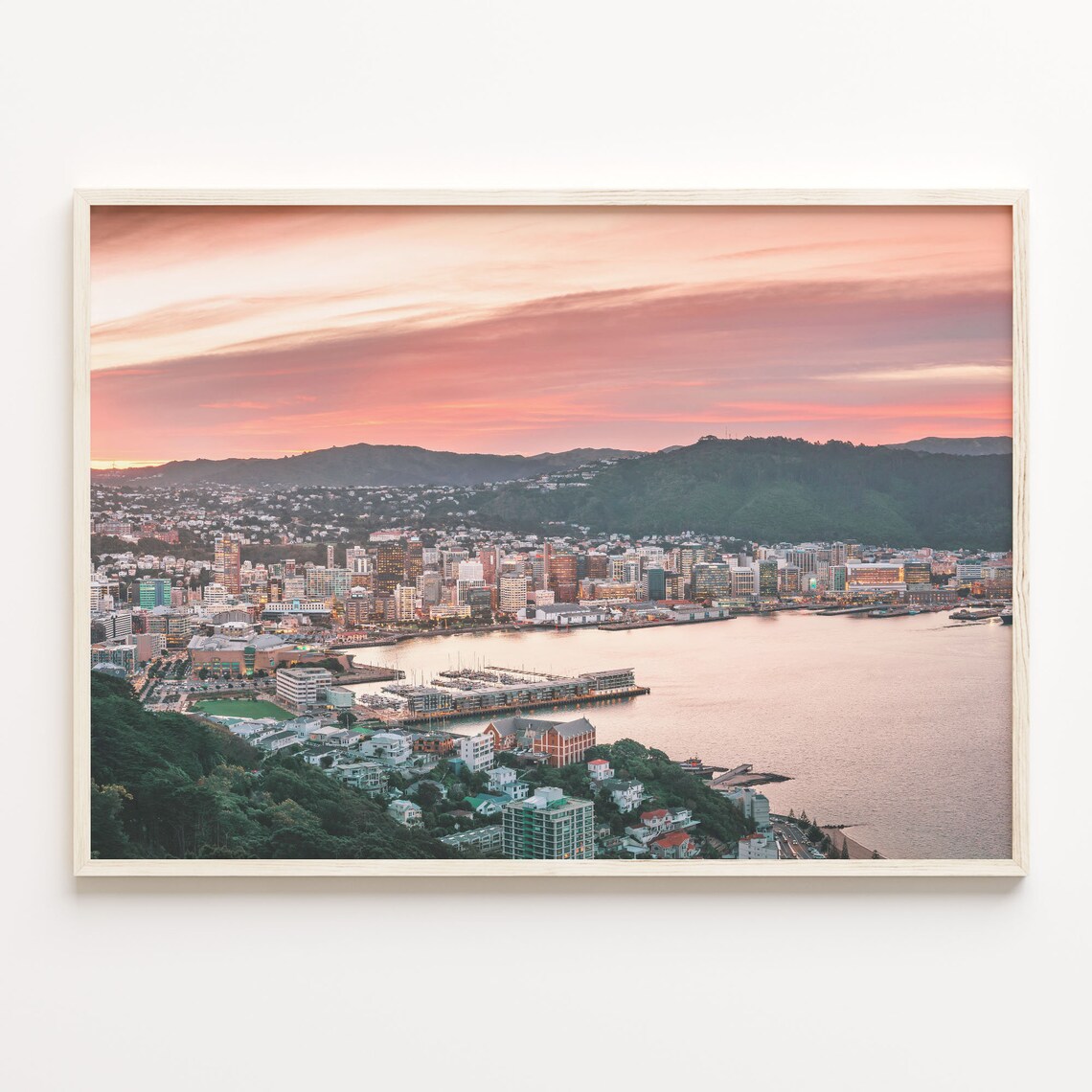 Wellington City Map Travel Poster, Wall Decor