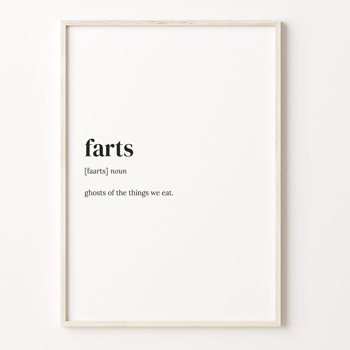 Farts Definition Dictionary Quote Poster Print