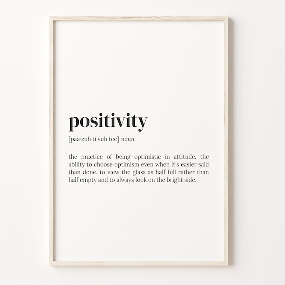 Positivity Definition Quote Poster, Motivational Wall Art