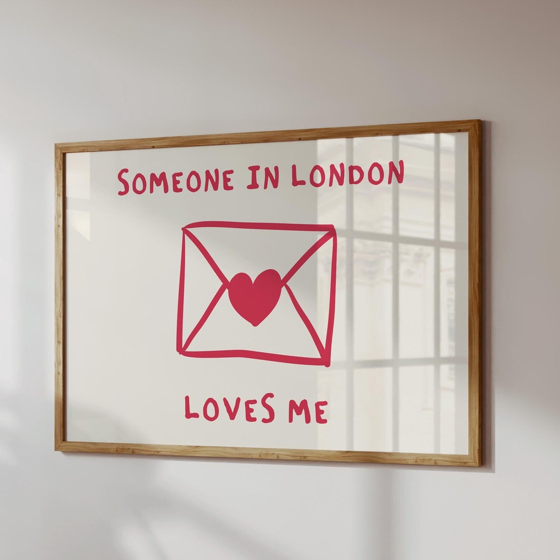 London Poster Trendy Horizontal Wall Art Love Letter Poster Retro Print London Wall Art Cute Quote Print Living Room Art Wall Art