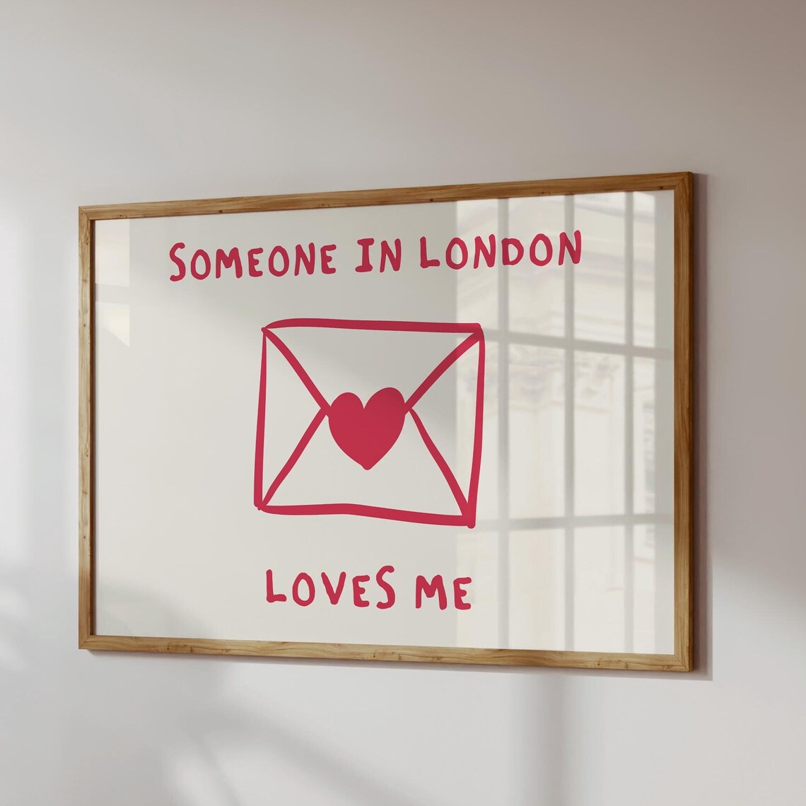 Someone In London Loves Me Red Heart Love Letter Envelope Poster