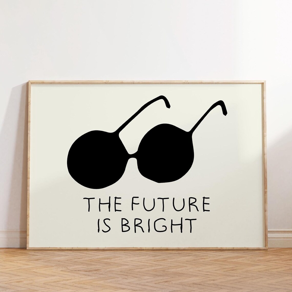 The Future Is Bright Bold Sunglasses Motivational Quote Poster