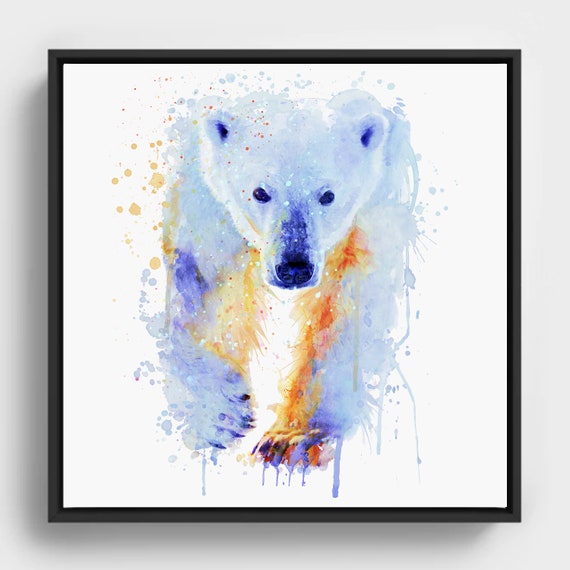 Polar Bear Watercolor Art Arctic Wildlife Print