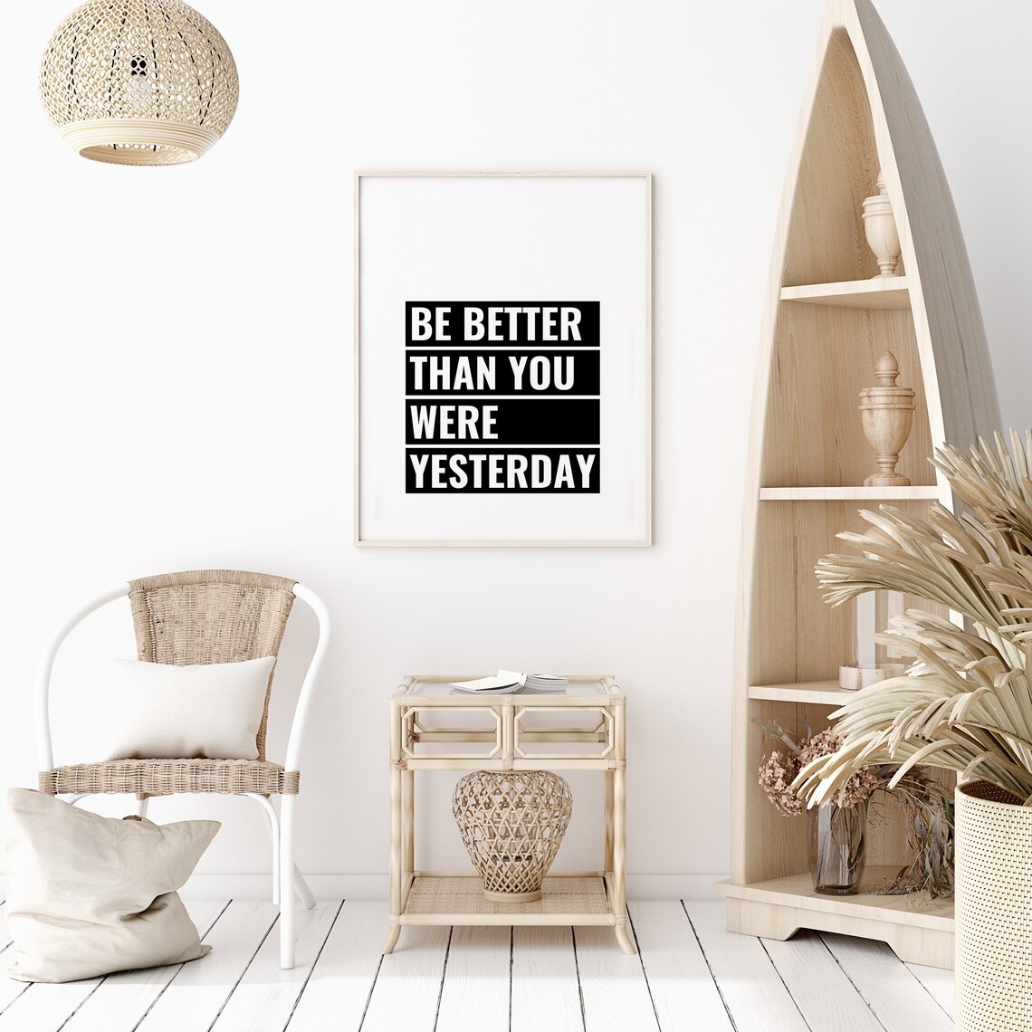 Be Better Than You Were Yesterday Bold Motivational Block Poster - Image 2