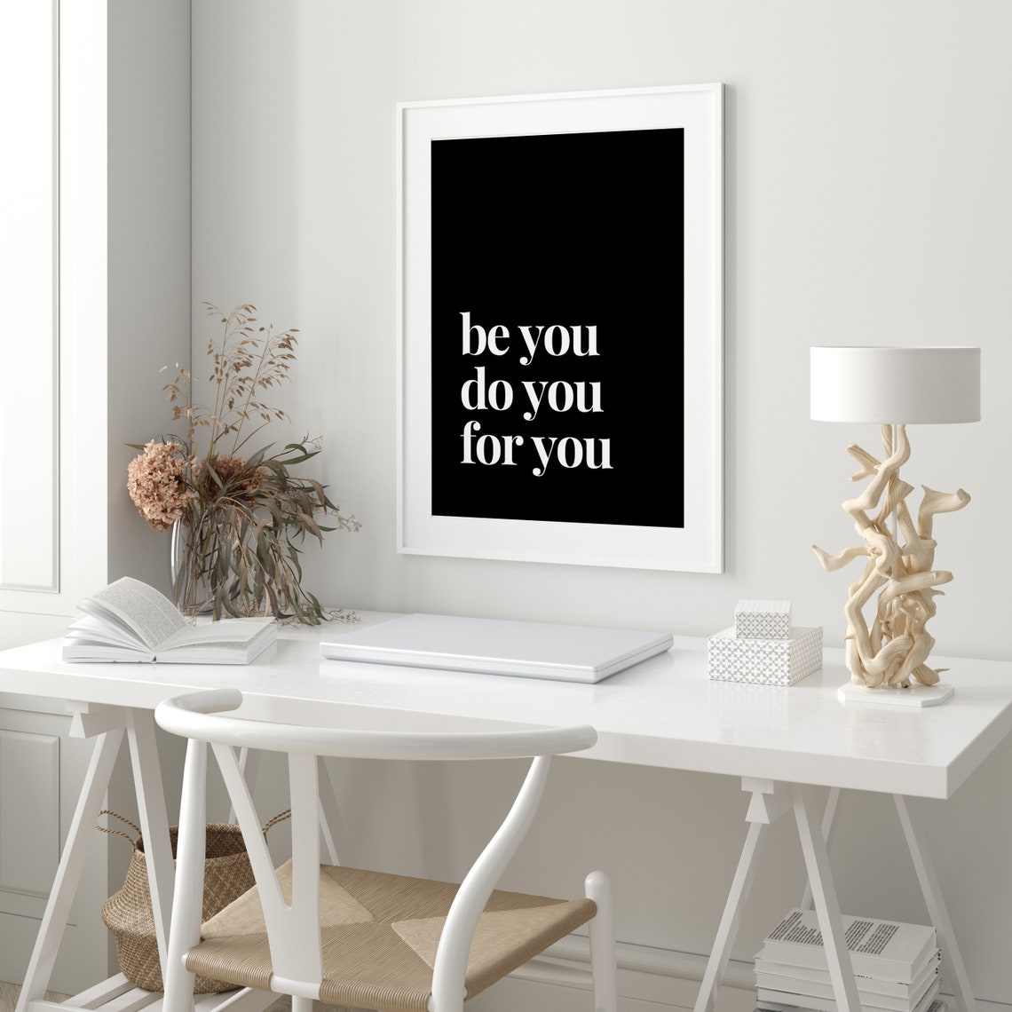 Be You Do You For You Quote Bold White On Black Typography Poster - Image 3