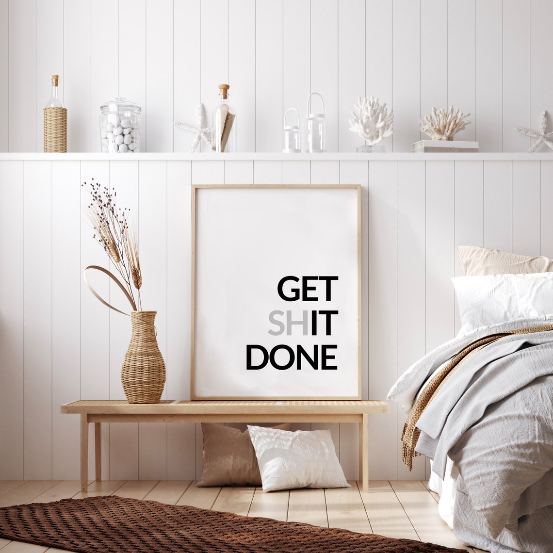 Get Shit Done Bold Productivity Hustle Motivational Typography Poster - Image 2