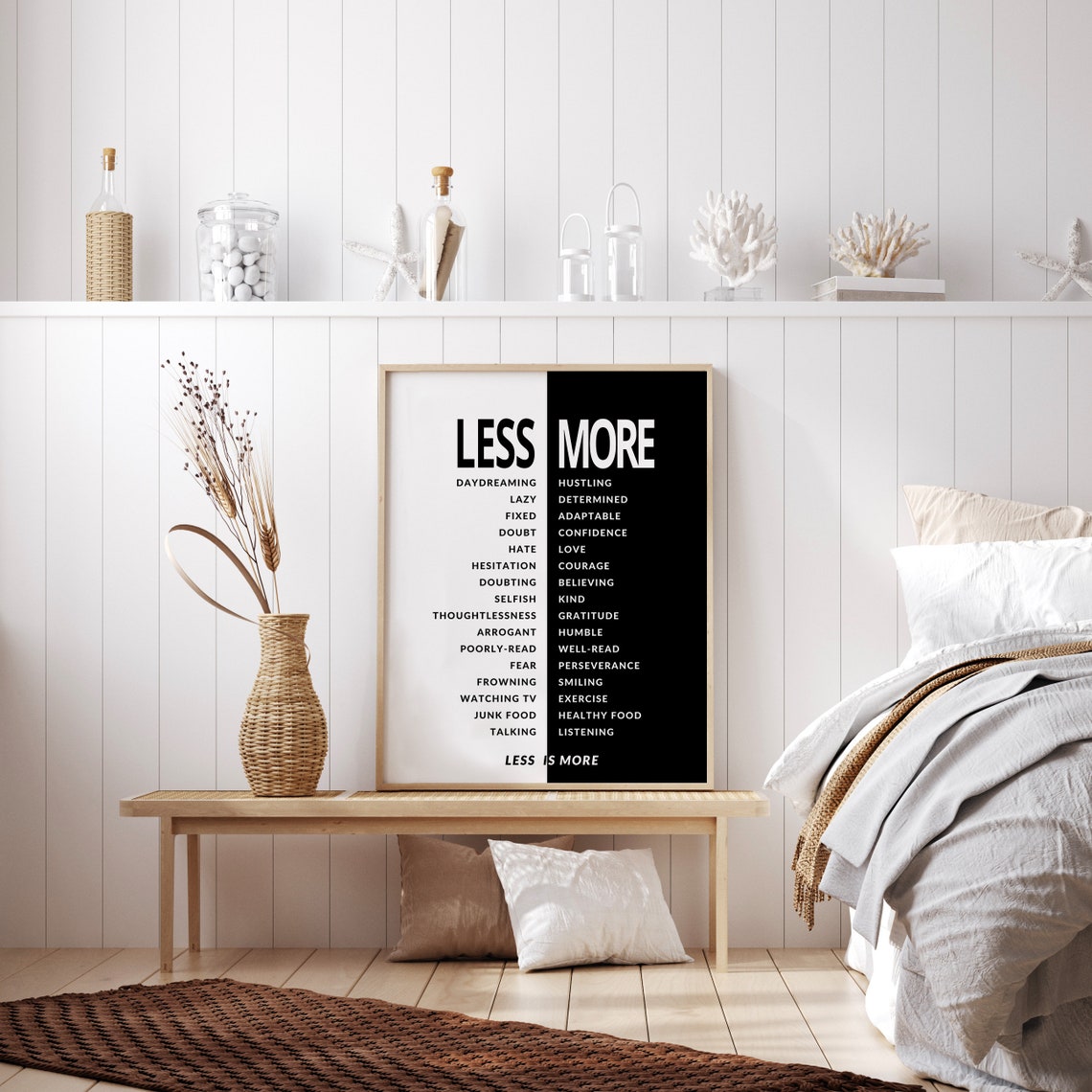 Less Is More Less More Traits Minimalist Success Mindset Poster - Image 3