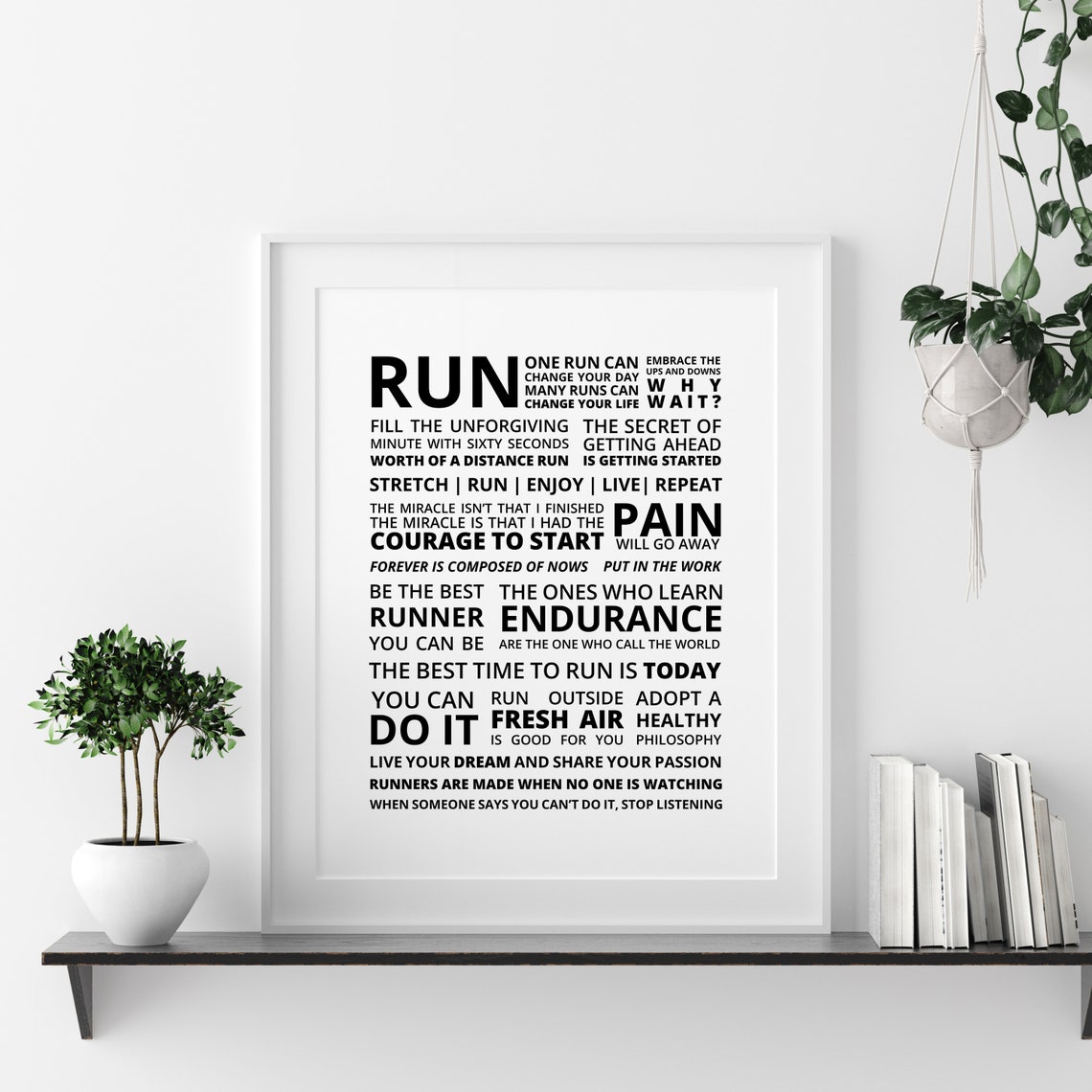 Runner Manifesto Motivational Running Quote Typography Poster