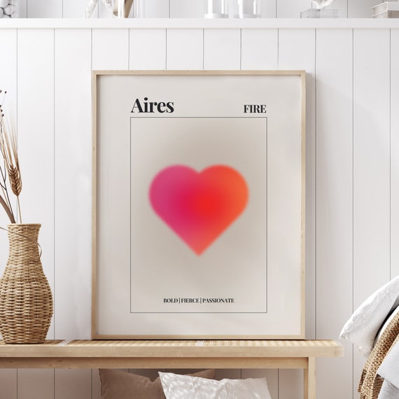 Zodiac Sign Aura Aires Poster Quote Inspirational Quote Motivational Quote Quote Print Poster Print Wall Art Quote 1