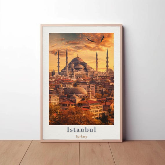 Istanbul Travel Poster Hagia Sophia Turkey Europe Art Print