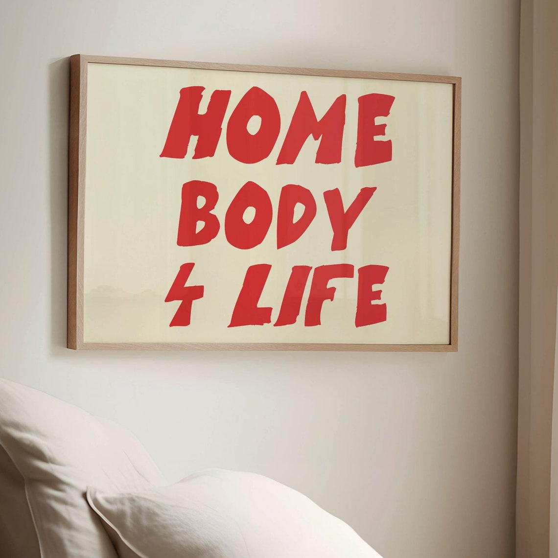 Home Body 4 Life Bold Red Retro Introvert Lettering Quote Poster