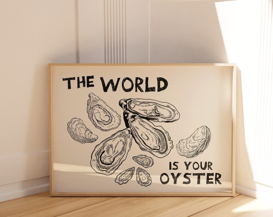 The World Is Your Oyster Retro Kitchen Poster Art