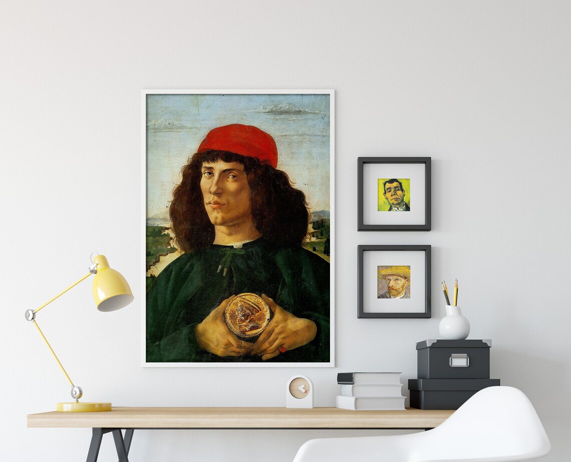 Botticelli Portrait Of A Man With a Medal Art Print - Image 3