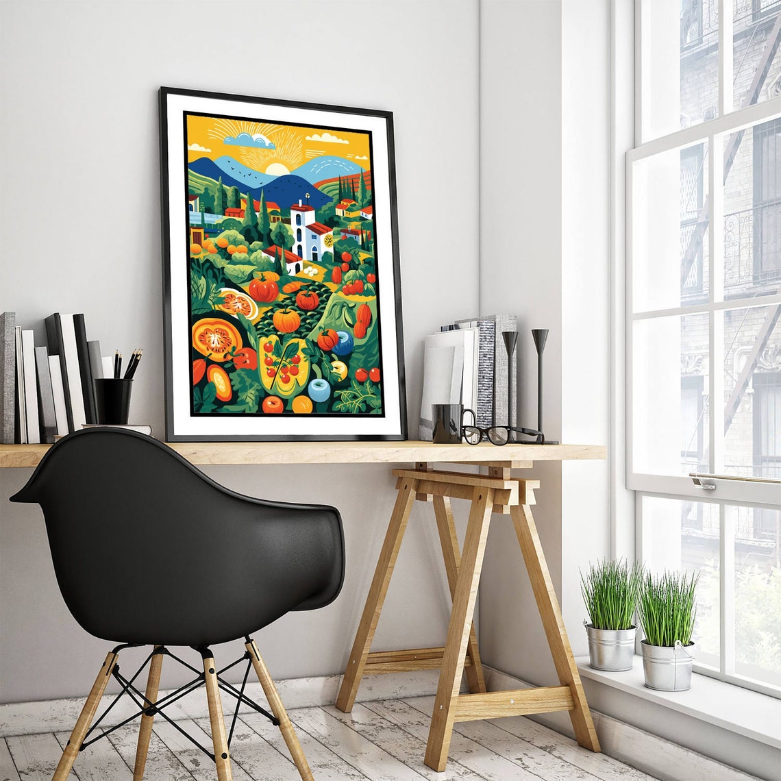 Welsh Village Harvest Knolling Illustration Colorful Farm Poster - Image 3