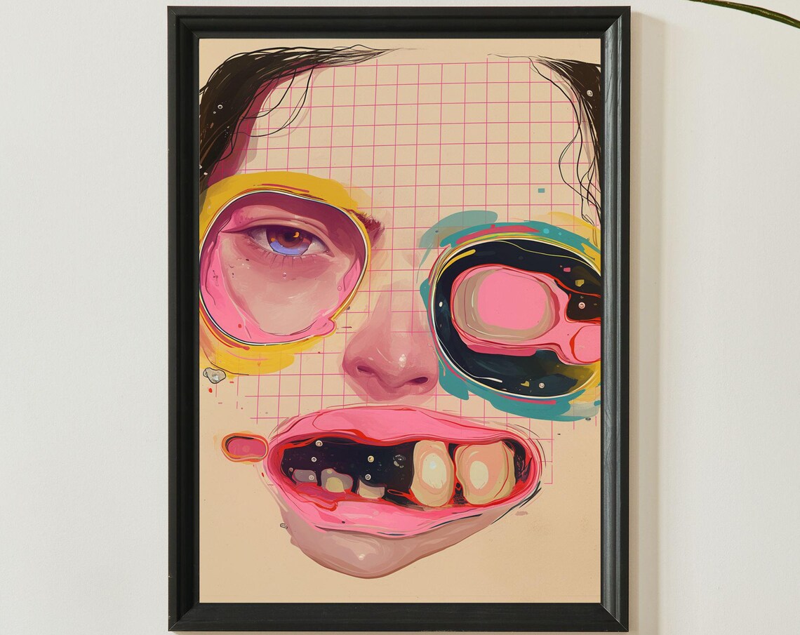 Grid Addiction No5 Unique Canvas Art Print