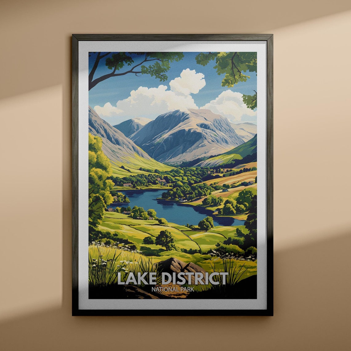 Lake District Print Lake District National Park Poster United Kingdom National Parks Art United Kingdom Travel Poster Nature Prints