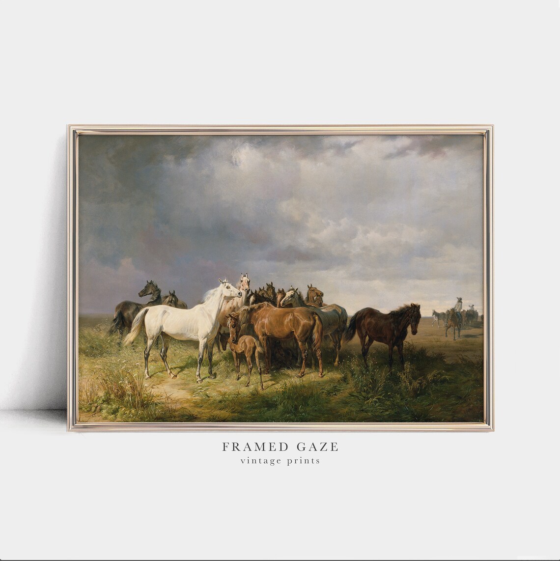 Vintage Horse Farmhouse Art Print for Animal Lovers