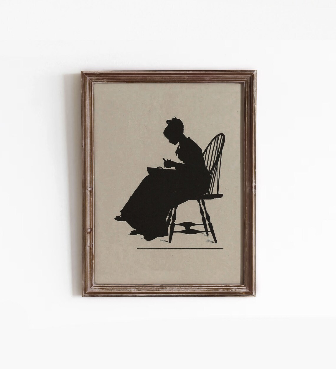 Vintage Silhouette Art Print, Victorian Style