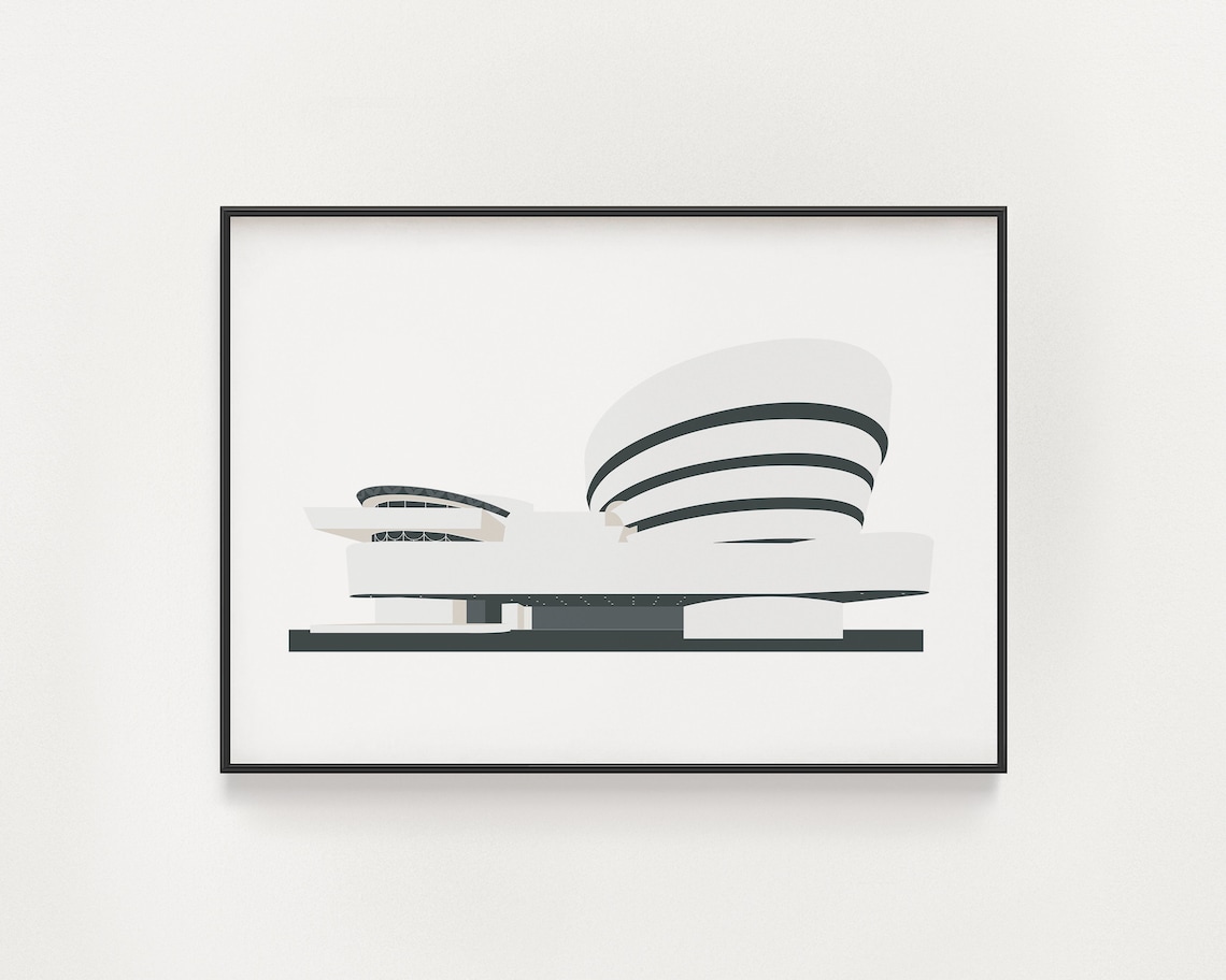 Guggenheim Museum Poster, Minimalist Architecture Poster