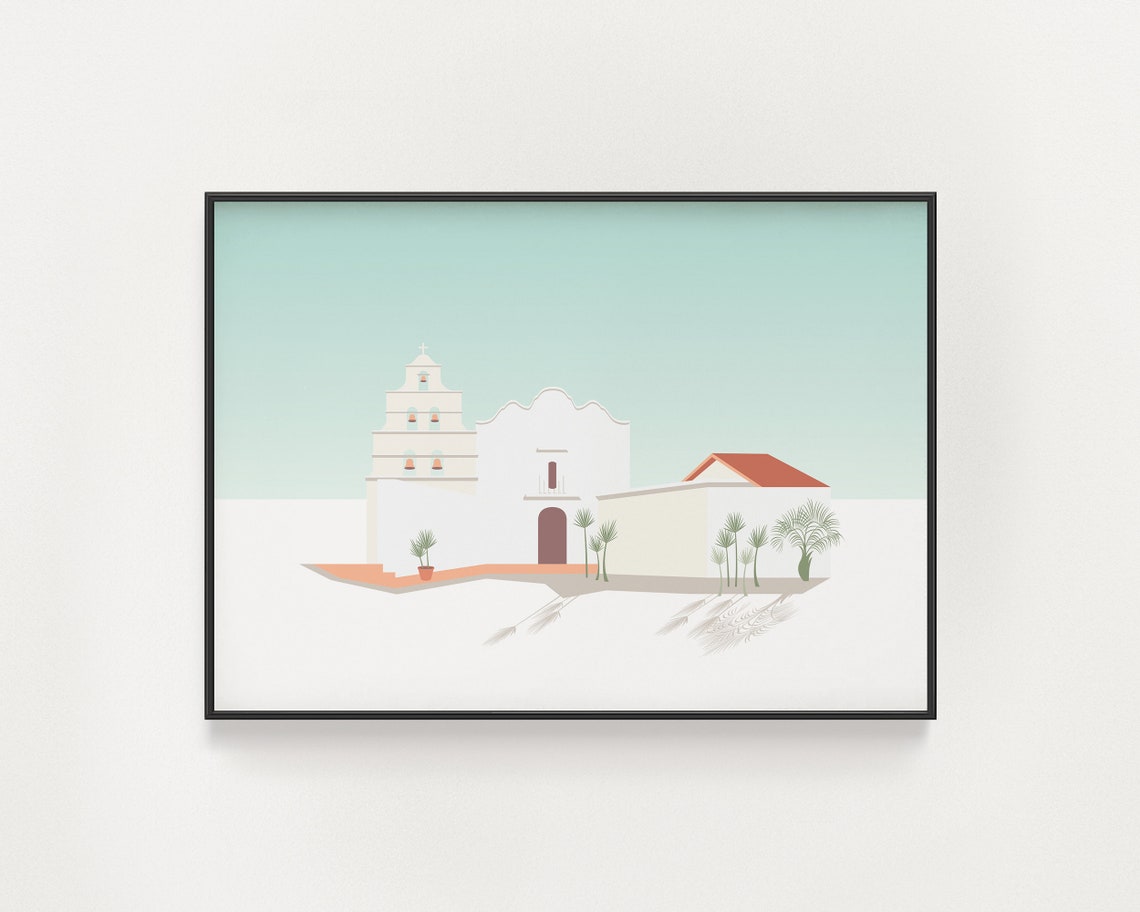 San Diego Travel Poster, California Southwestern Art