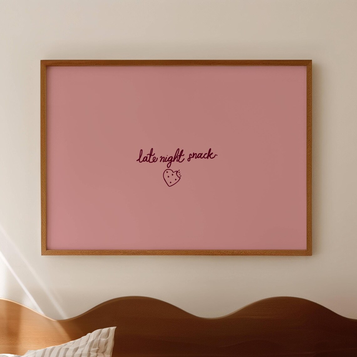 Late Night Snack Quote Poster, Coquette Typography