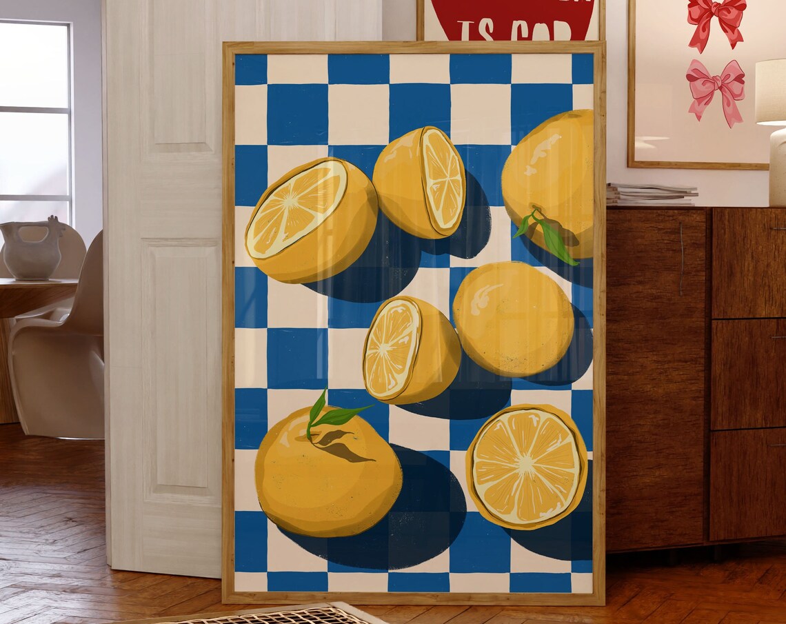 Lemon Fruit Market Abstract Poster, Kitchen Art - Image 4
