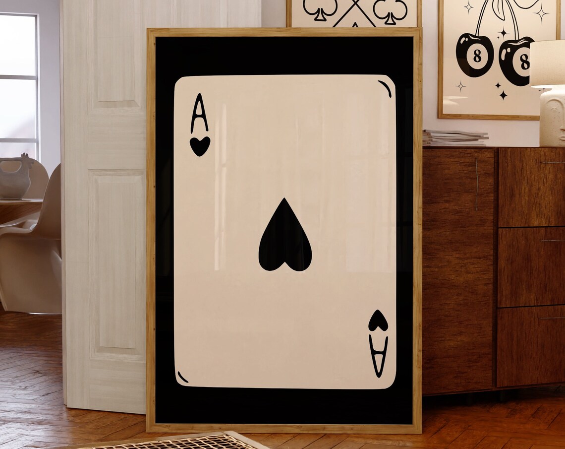 Ace Of Spades Oversized Playing Card Black Minimalist Poster - Image 4