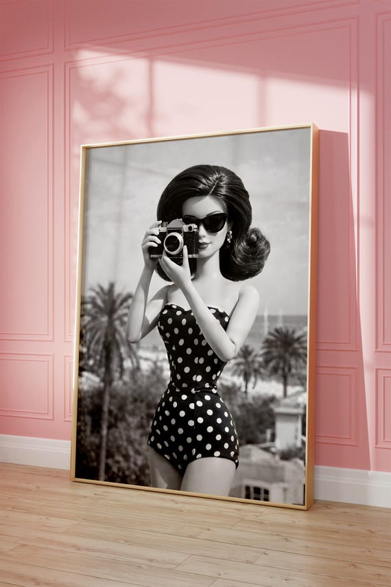 Black And White Poster Girly 90s Vibe Art Vintage Wall Digital Download