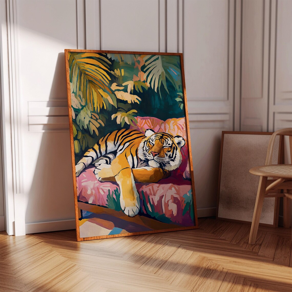 Colorful Tiger Print, Maximalist Wall Art