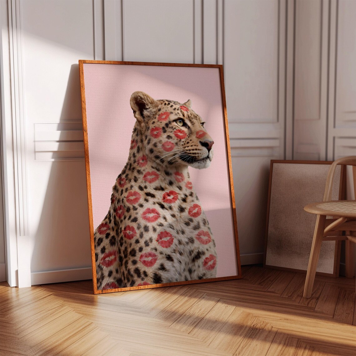 Leopard With Lipstick Kisses Art Print