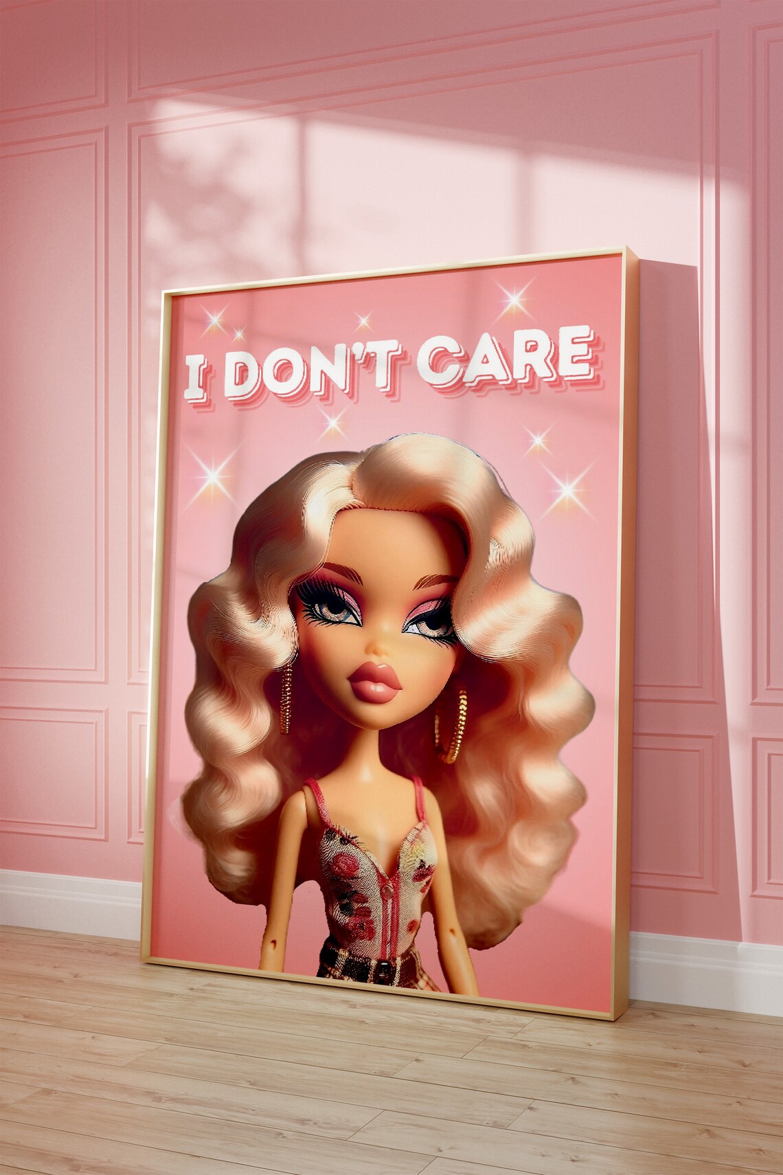Baddie Doll Poster, Retro Wall Art Print