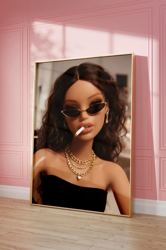 Bad Girl Poster Retro Doll Print Girly Home Decor Digital Download