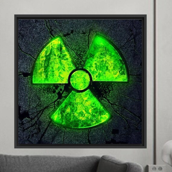 Abstract Design Wall Hanging Boho Decor Nuclear Warning Modern Canvas Gift Art 3d