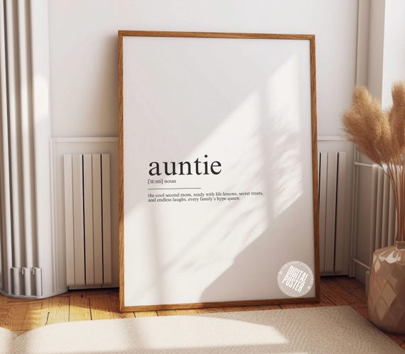 Auntie Definition Poster, Gift For Her