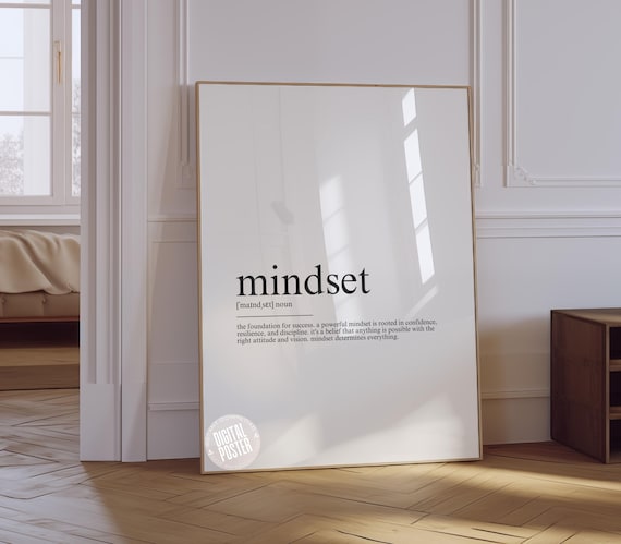 Mindset Definition Dictionary Style Motivational Success Quote Poster