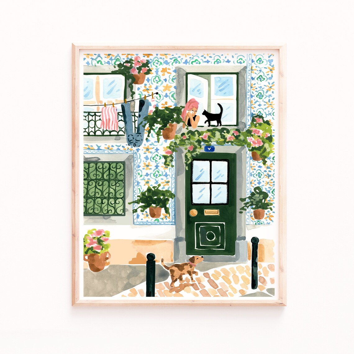 Portugal Art Print, Lisbon Illustration, Watercolor