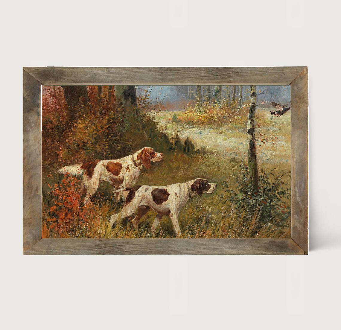 Quail Hunting Spaniel, Rustic Cabin Bird Art Print - Image 3