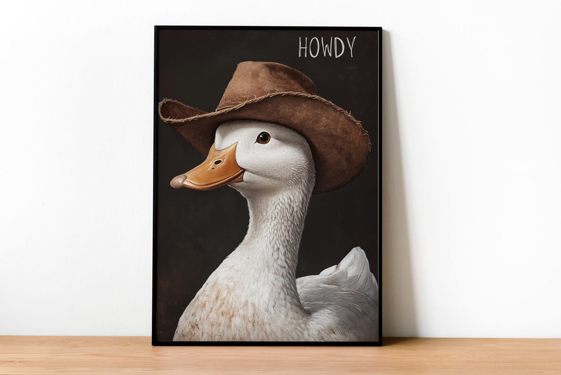 Howdy Western Rustic Vintage Poster Print