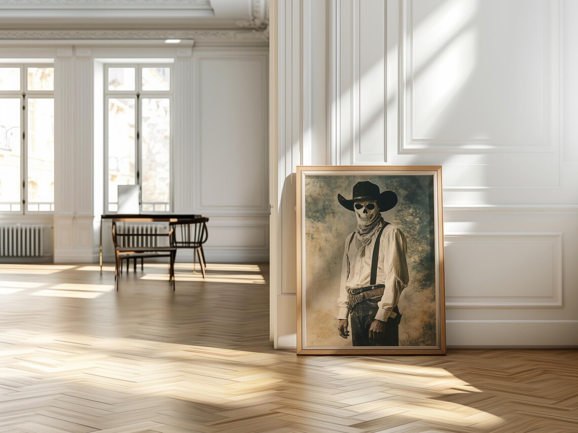 Western Halloween Cowboy Print, Dark Academia Spooky - Image 4
