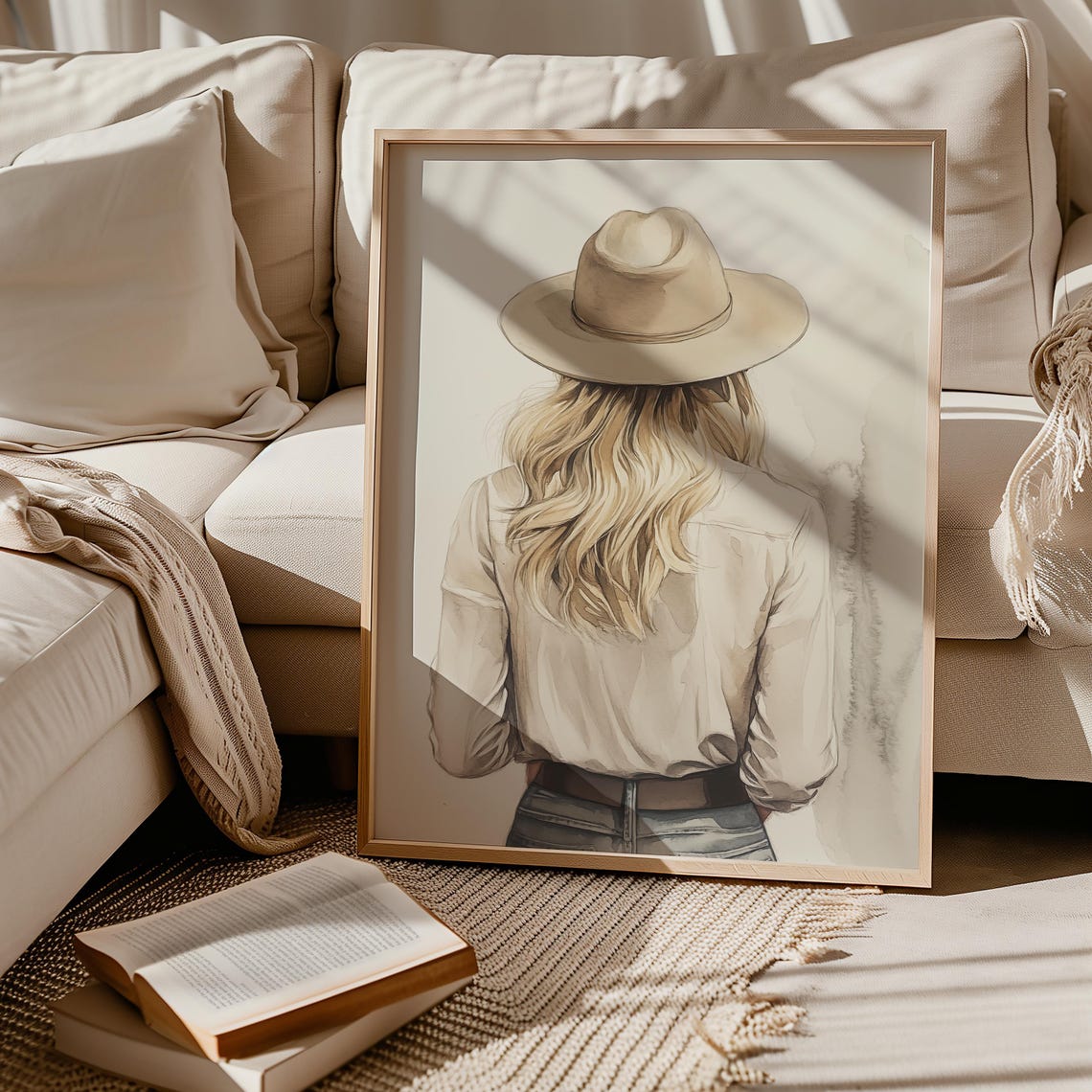Western Cowgirl Portrait, Minimalist Boho Decor - Image 4