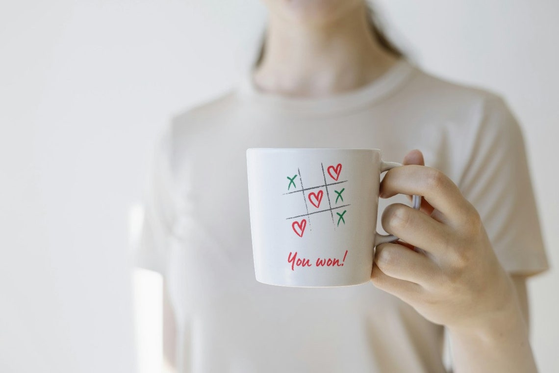 You Won Tic Tac Toe Hearts Love Game Romantic Valentine Wall Art - Image 2