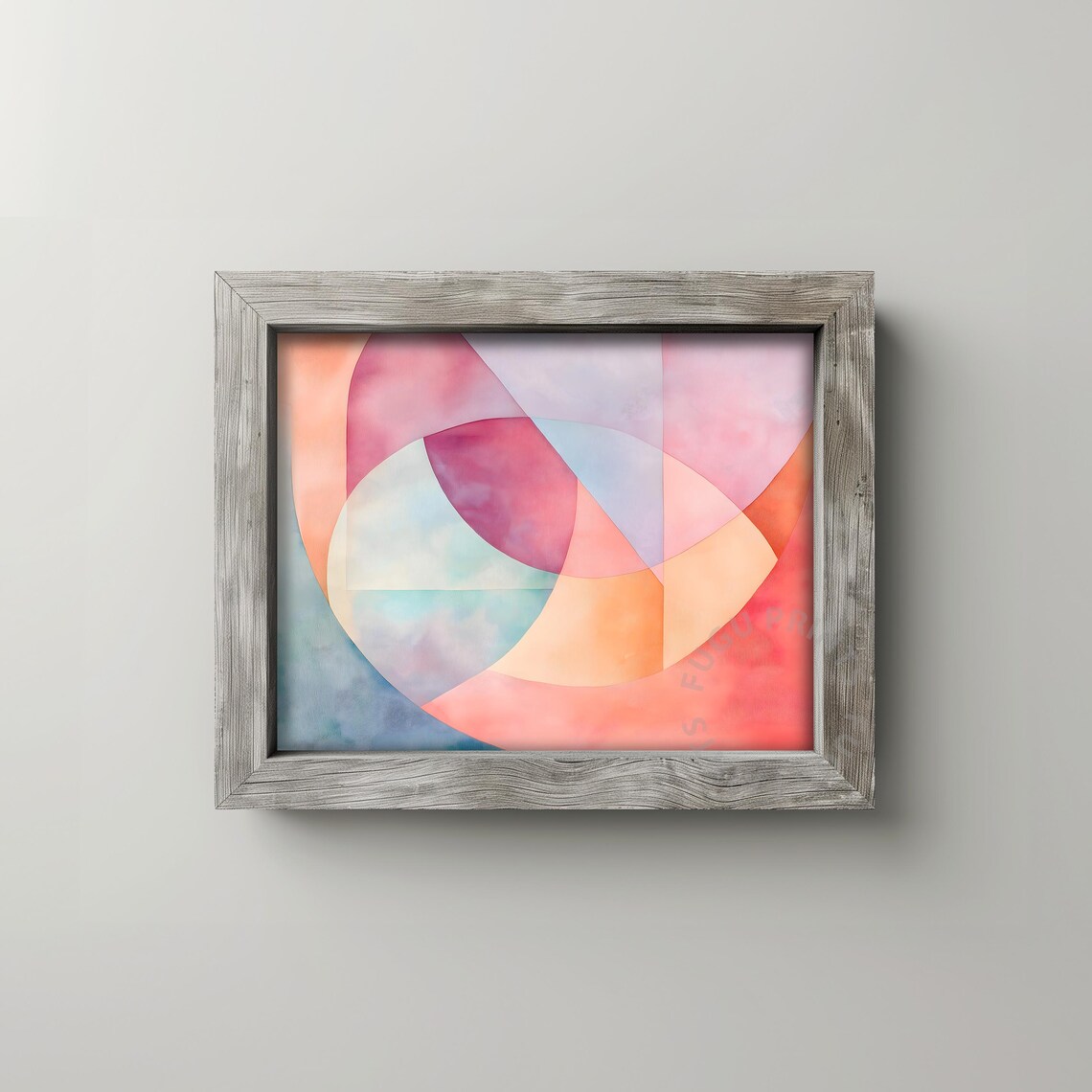 Pastel Geometric Circle Art, Minimalist Abstract - Image 2